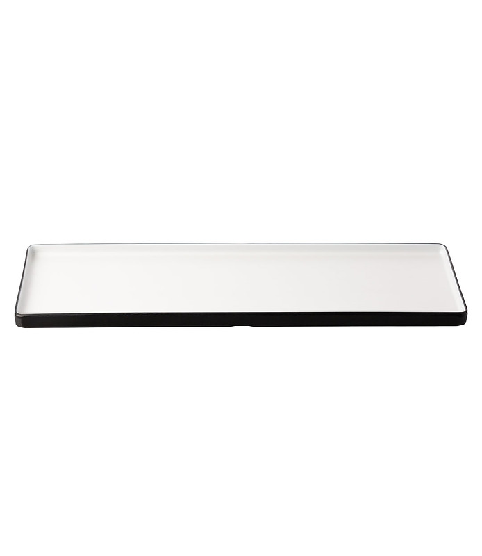 Coucou Melamine Rectangular Plate White and Black 500 x 180mm (9/18)