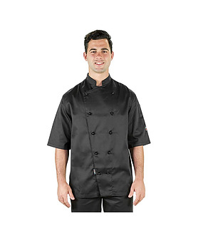 PROCHEF Chef Jacket Classic Short Sleeve Black Small