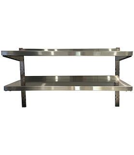 Shelf Wall Mounted 2 Tier Adjustable S/S 1000 x 350 x 600mm