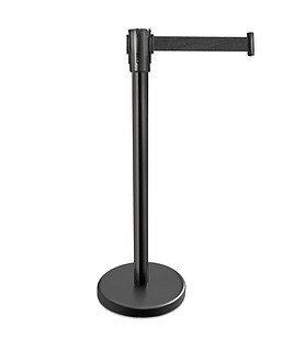 Black Barrier Stand With Black Retractable Belt