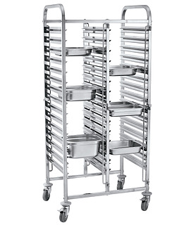 Trolley Steam Pan 1/1 Size x 15 Tiers Double 740 x 550 x 1750mm
