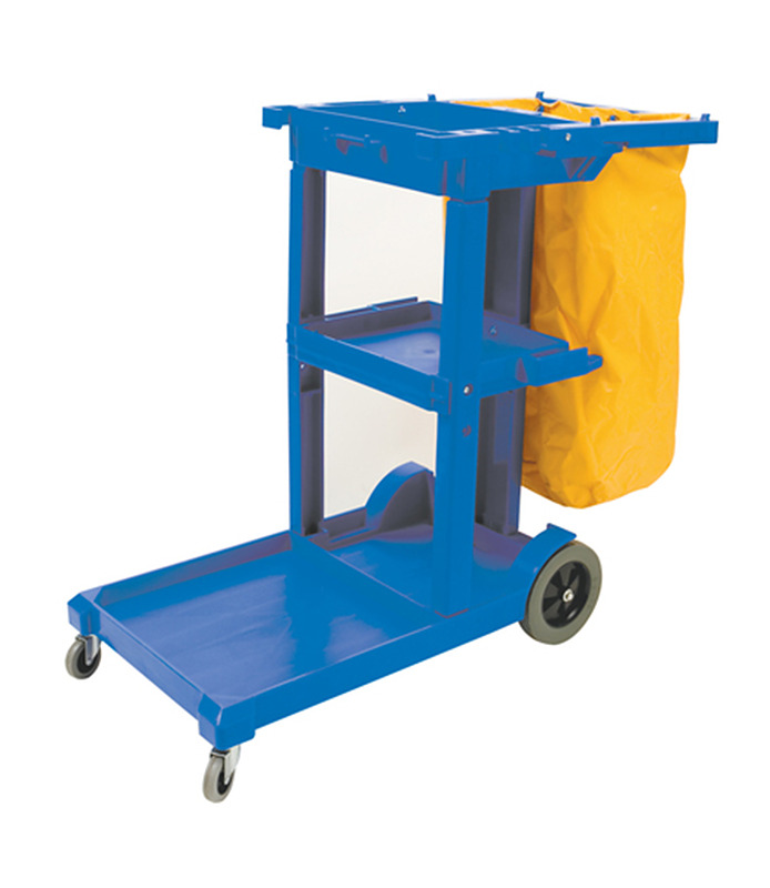 Trolley Janitor Heavy Duty Plastic 3 Tier With Refuse Bag