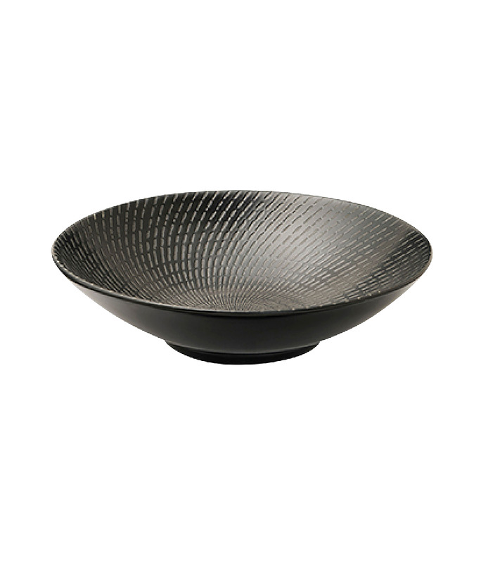Luzerne Zen Bowl Round Black Swirl 190mm