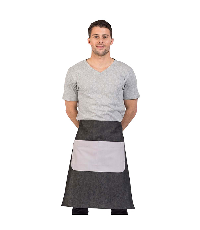 Cafe Series Grey Combo Apron Waist Grey/Champagne