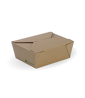 BioBoard Lunch Box Kraft Medium 152 x 120 x 64mm 200 Per Ctn