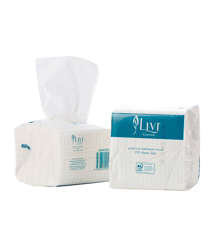 Livi Essentials Interleaved Toilet Paper 2Ply 200 Sheets 45 Per Ctn