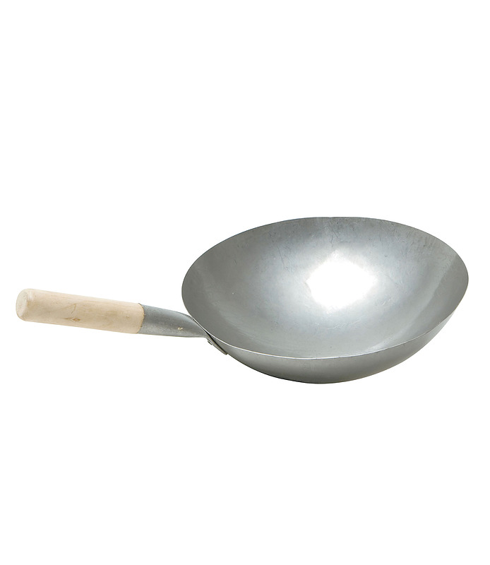 Cast Iron Wok with Wood Handle 400mm