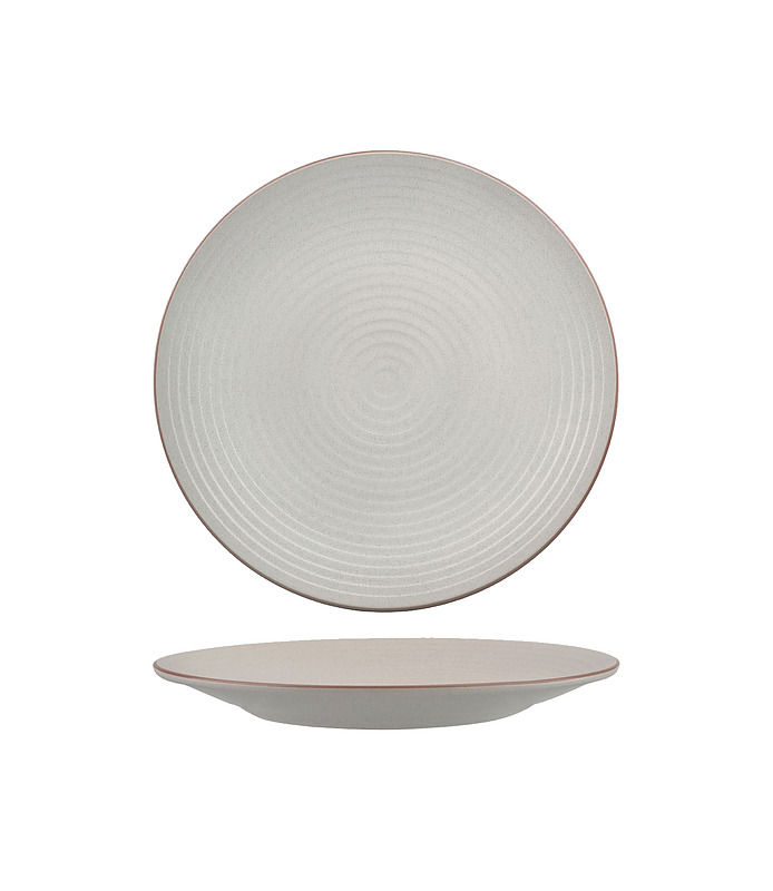 Zuma Plate Round Ribbed Mineral 210mm