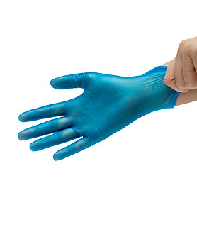 Glove Blue Vinyl Powdered Medium 100 Per Ctn