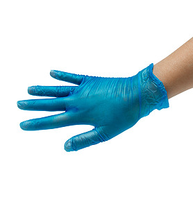 Glove Blue Vinyl Powdered Medium 100 Per Ctn