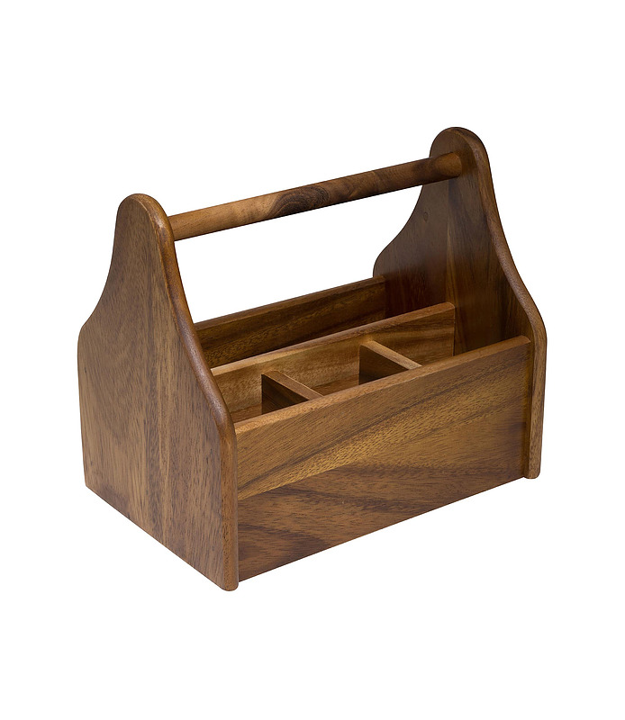 Wooden Table Caddy 4 Compartment