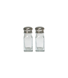 Salt & Pepper Glass Cube Pair