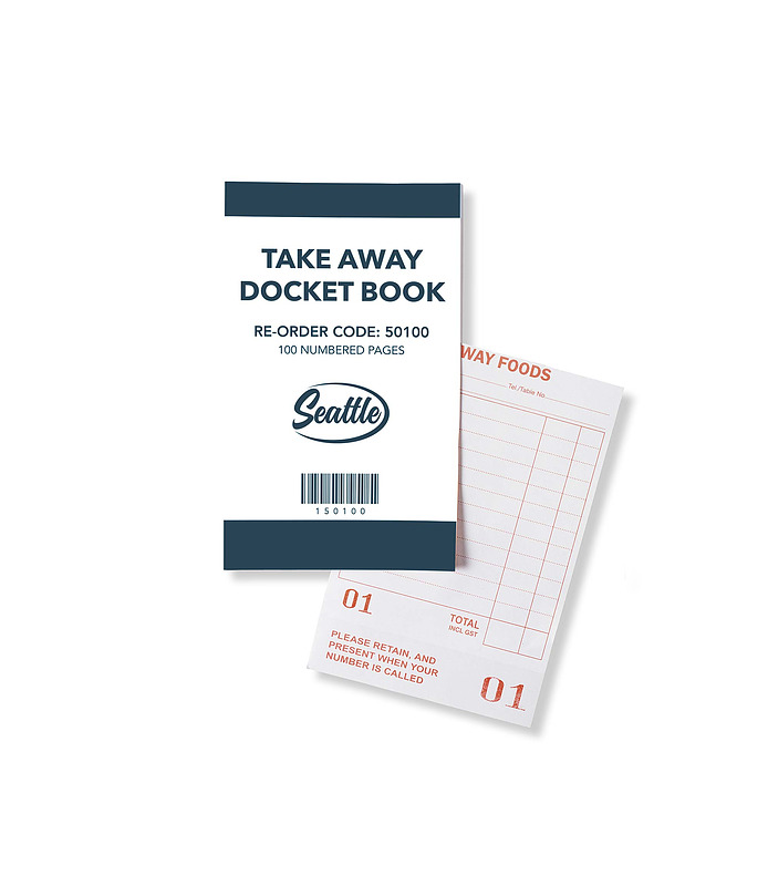 Single Take Away Docket Book 100 Pages