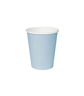 Coffee Cup Compostable Single Wall Squat Baby Blue 8oz -1000 Per Ctn