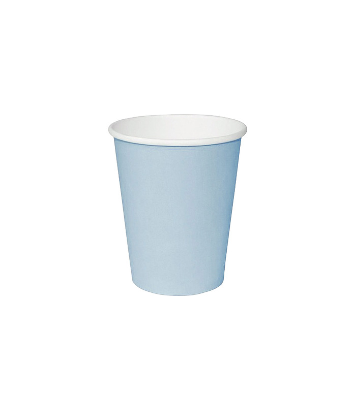 Coffee Cup Compostable Single Wall Squat Baby Blue 8oz -1000 Per Ctn