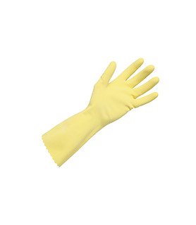 Gloves Rubber Flock Lined Small Yellow Pair