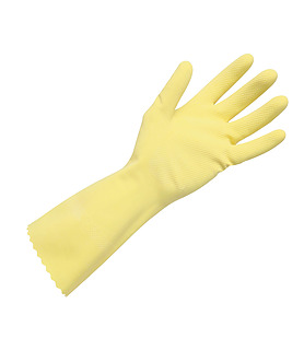 Gloves Rubber Flock Lined X-Large Yellow Pair