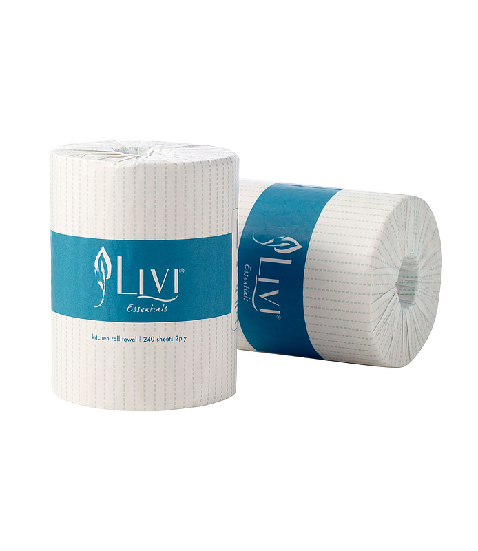 Livi Essentials Kitchen Towel 2ply 240 Sheets 12 Per Ctn