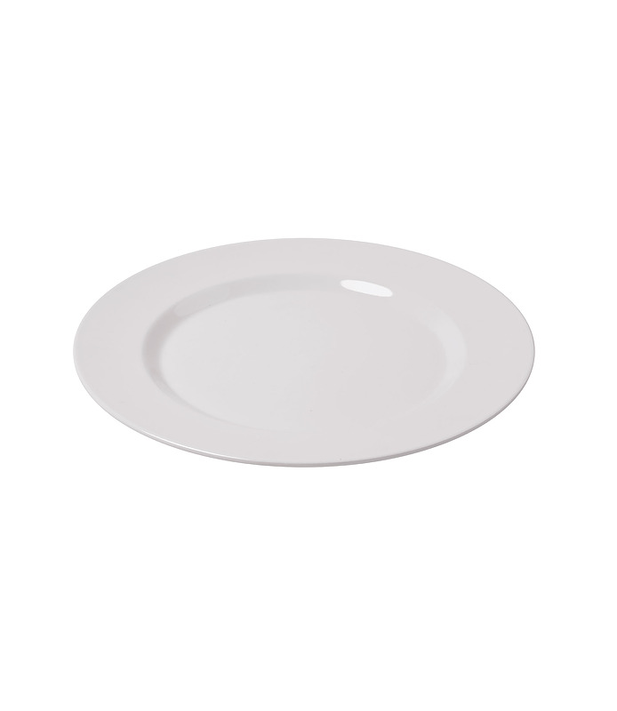 Melamine Wide Rim Plate White 170mm