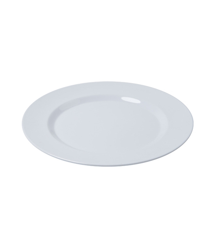 Melamine Wide Rim Plate White 215mm