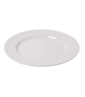 Melamine Wide Rim Plate White 266mm