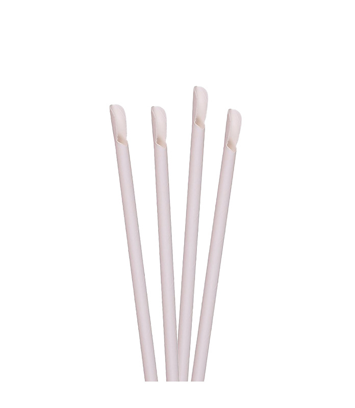 Straw Paper White Spoon 8 x 235mm 2500 Per Ctn