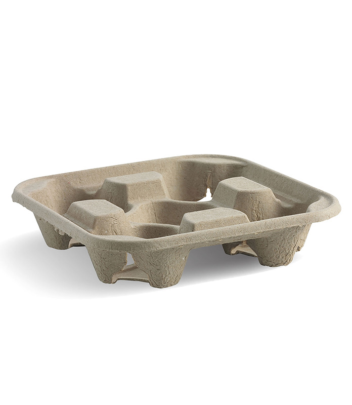 BioCup Natural 4 Cup Carry Tray 300 Per Ctn