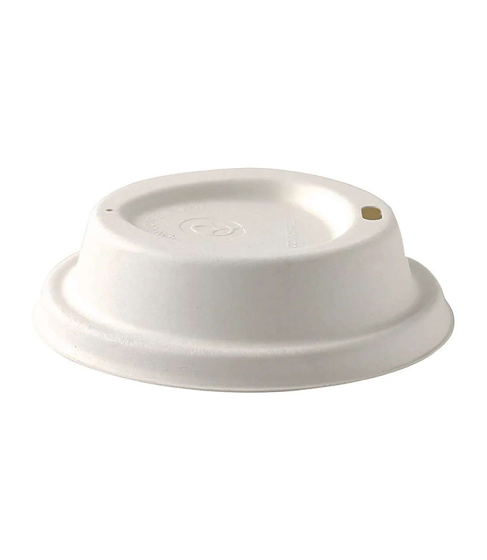 Greentrail Pulp Coffee Cup Lid Compostable White 90mm (1000)