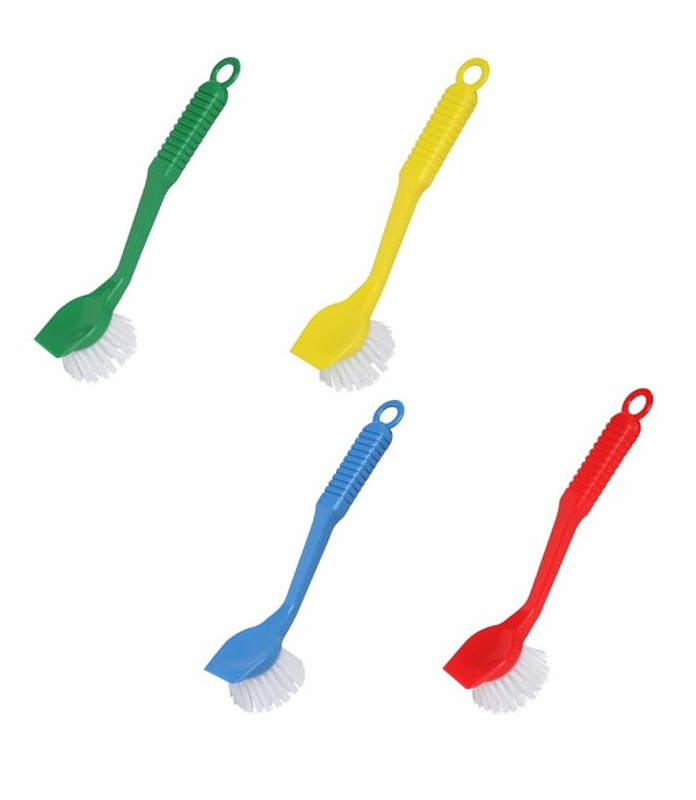 Dish Brush Economy Mixed Colours 55x40x200mm