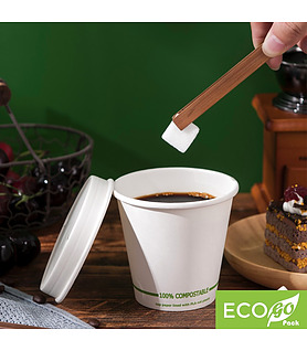 ECO-GO Double Wall White PLA Coffee Cup 8oz, 235ml (500)
