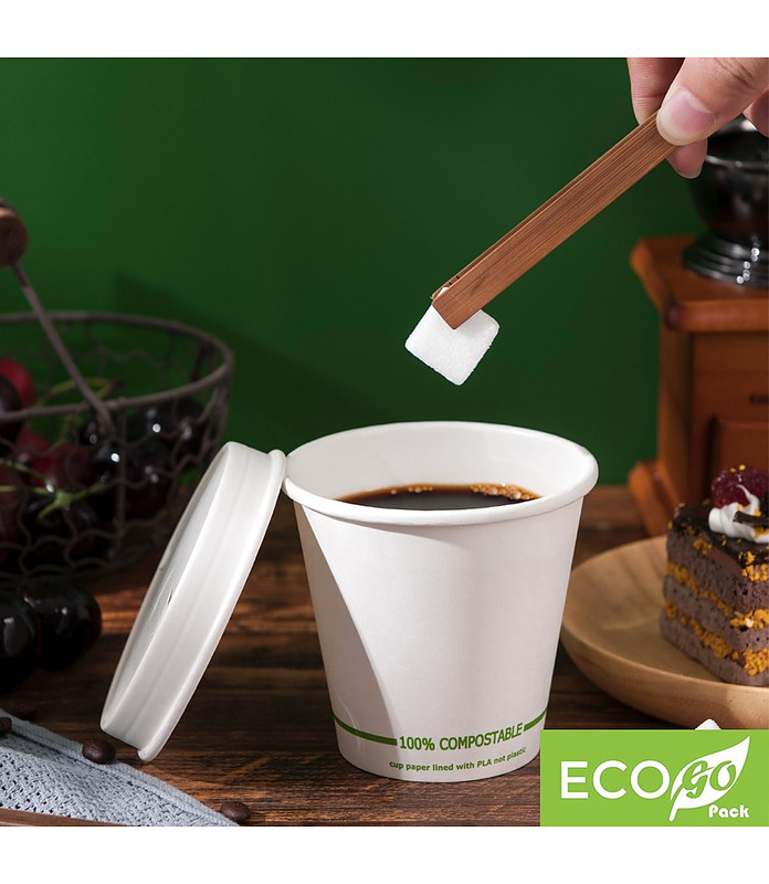 ECO-GO Double Wall White PLA Coffee Cup 8oz, 235ml (500)