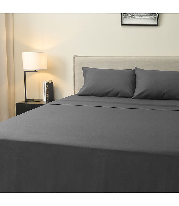 Simba Sheet KSB Fitted Charcoal 50/50 Poly Cotton Blend (10)