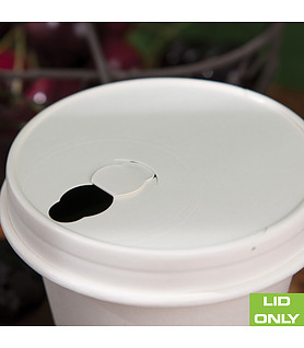 Paper Coffee Cup Lid PLA White 90mm (1000)