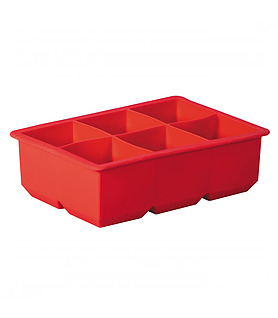Avanti Ice Cube Tray King 6 Cup Red 115 X 165 X 50mm