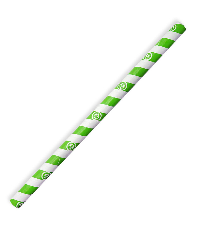 Paper Straw Green Stripe Jumbo Paper Straw Green Stripe Jumbo