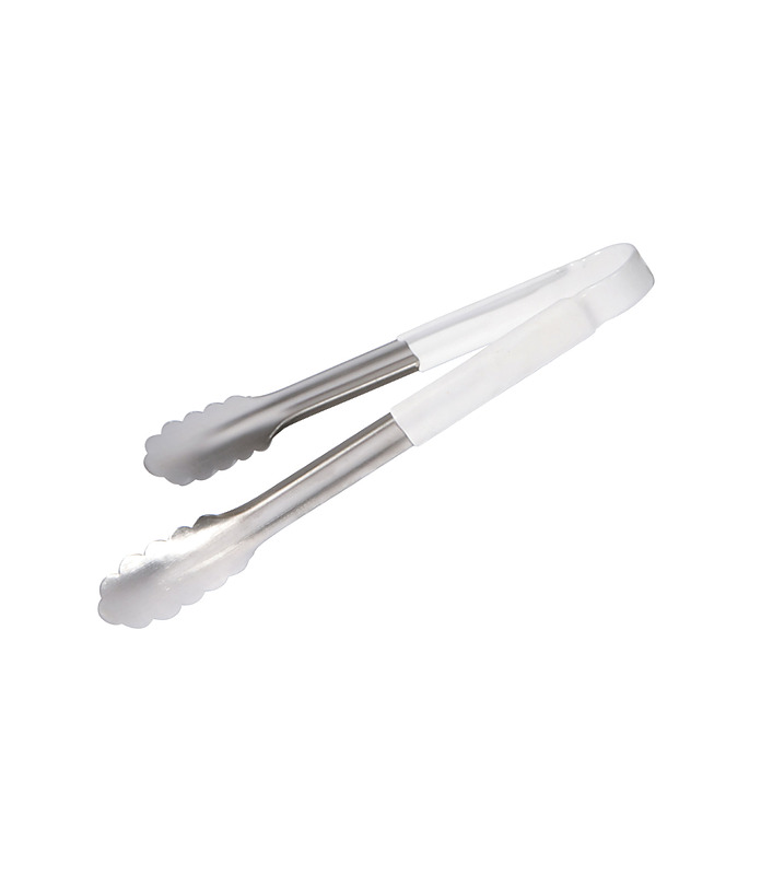 Tong Stainless Steel with White Handle 230mm