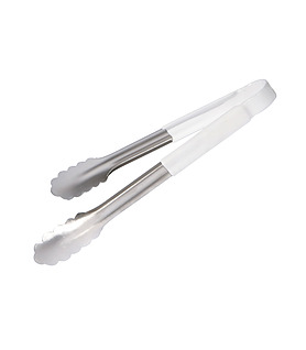 Tong Stainless Steel with White Handle 300mm