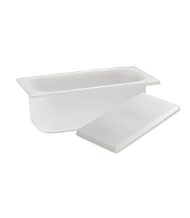 Rectangular Icecream Tub with Lid White 5L