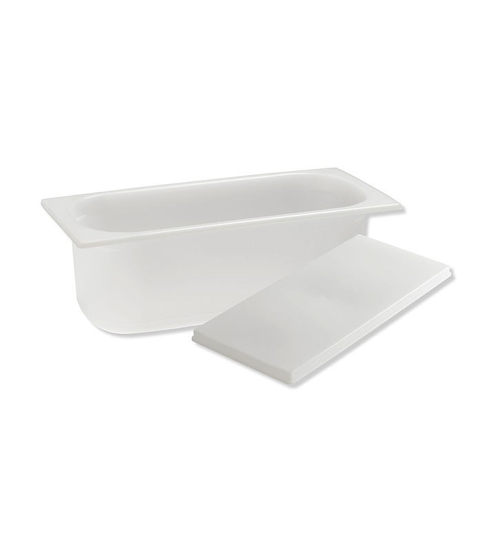 Icecream Tub Rectangular with Lid White 5L