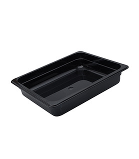 Food Pan Polycarbonate Black 1/2 x 65mm Deep