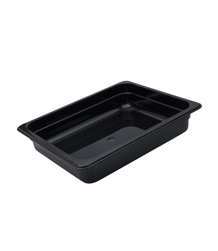 Food Pan Polycarbonate Black 1/2 x 65mm Deep