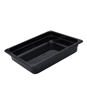 Food Pan Polycarbonate Black 1/2 x 100mm Deep