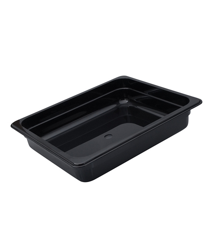 Food Pan Polycarbonate Black 1/2 x 100mm Deep