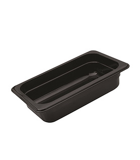 Food Pan Polycarbonate Black 1/3 x 65mm Deep