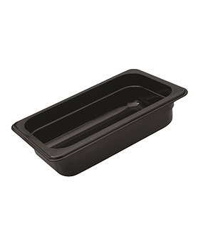Food Pan Polycarbonate Black 1/3 x 100mm Deep