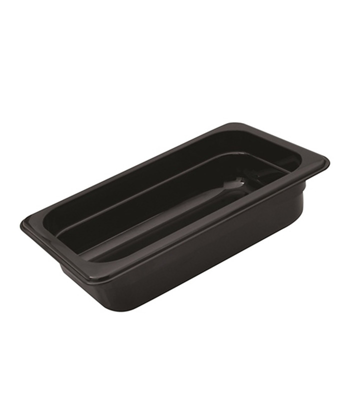 Food Pan Polycarbonate Black 1/3 x 100mm Deep