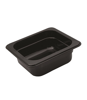 Food Pan Polycarbonate Black 1/6 x 100mm Deep