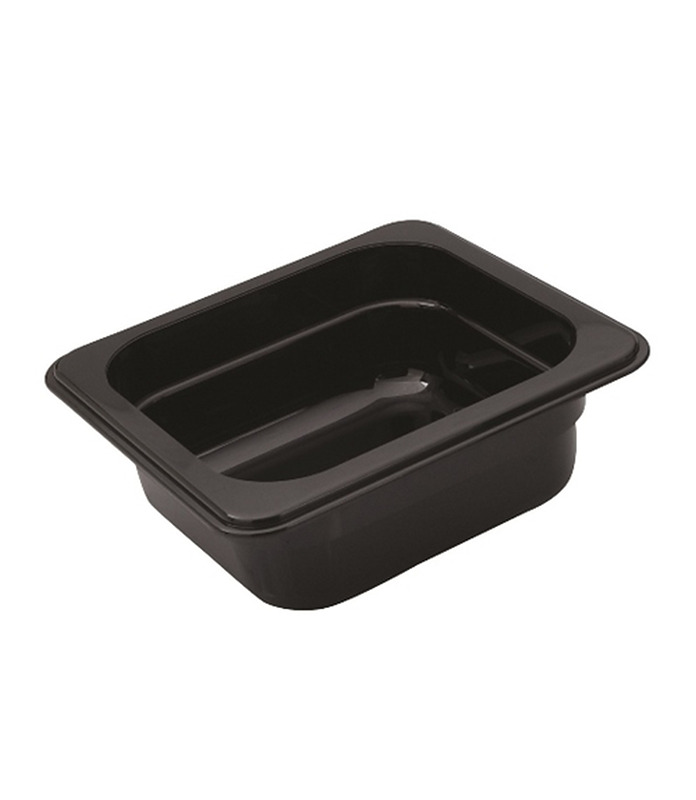 Food Pan Polycarbonate Black 1/6 x 100mm Deep