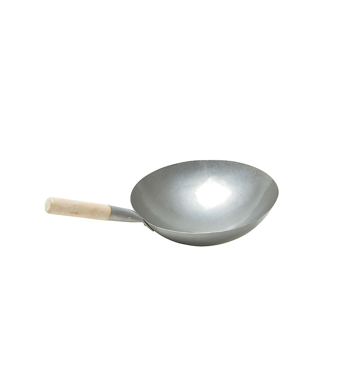 Wok Cast Iron with Wood Handle 330mm