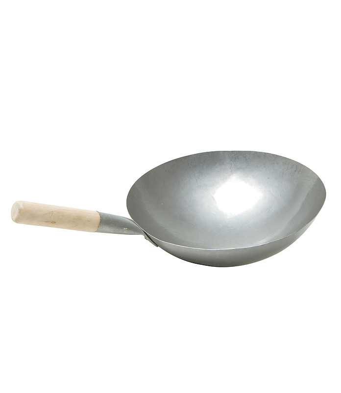 Wok Cast Iron with Wood Handle 380mm